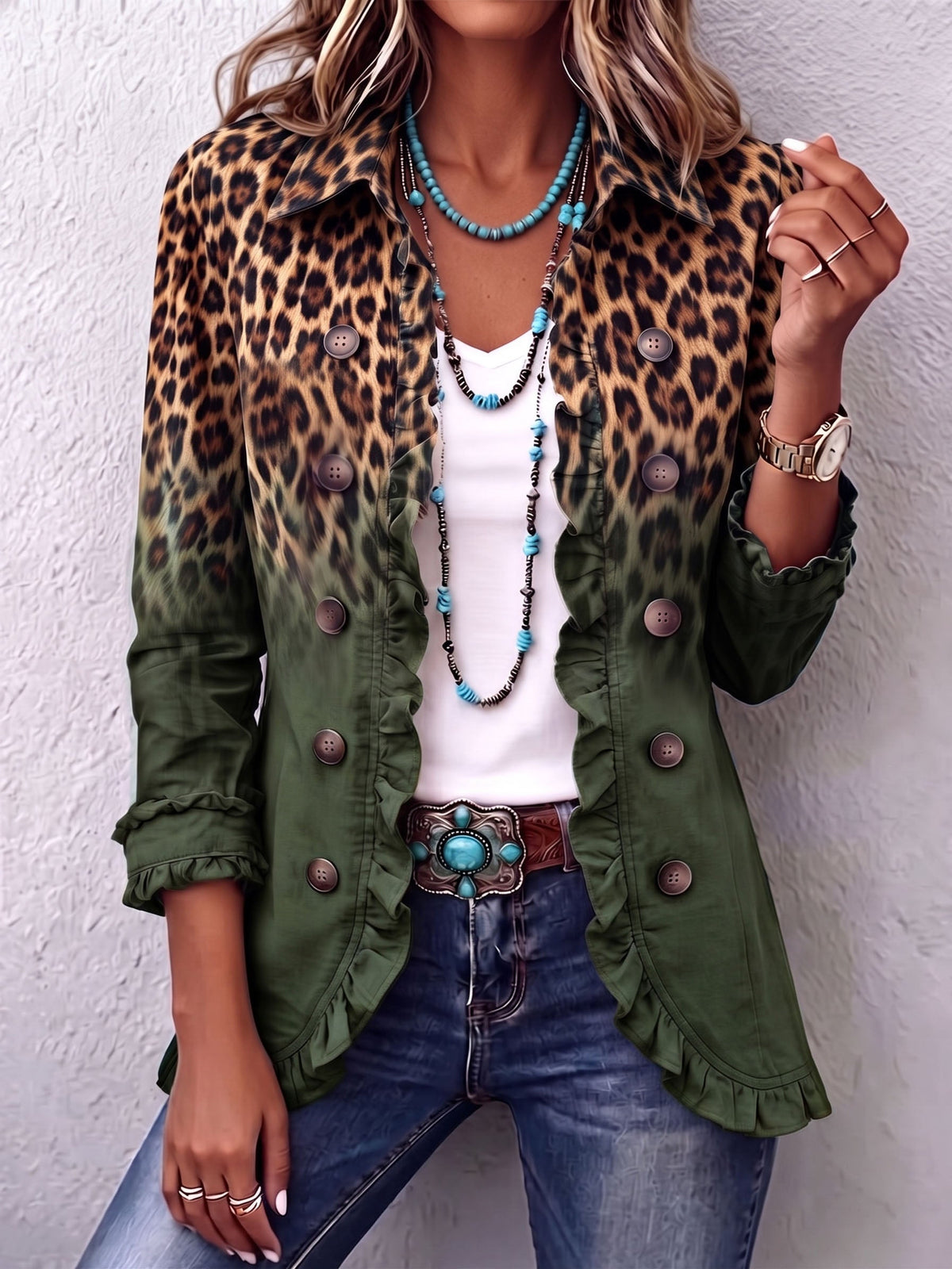 Ramona | Blazer estampado de leopardo