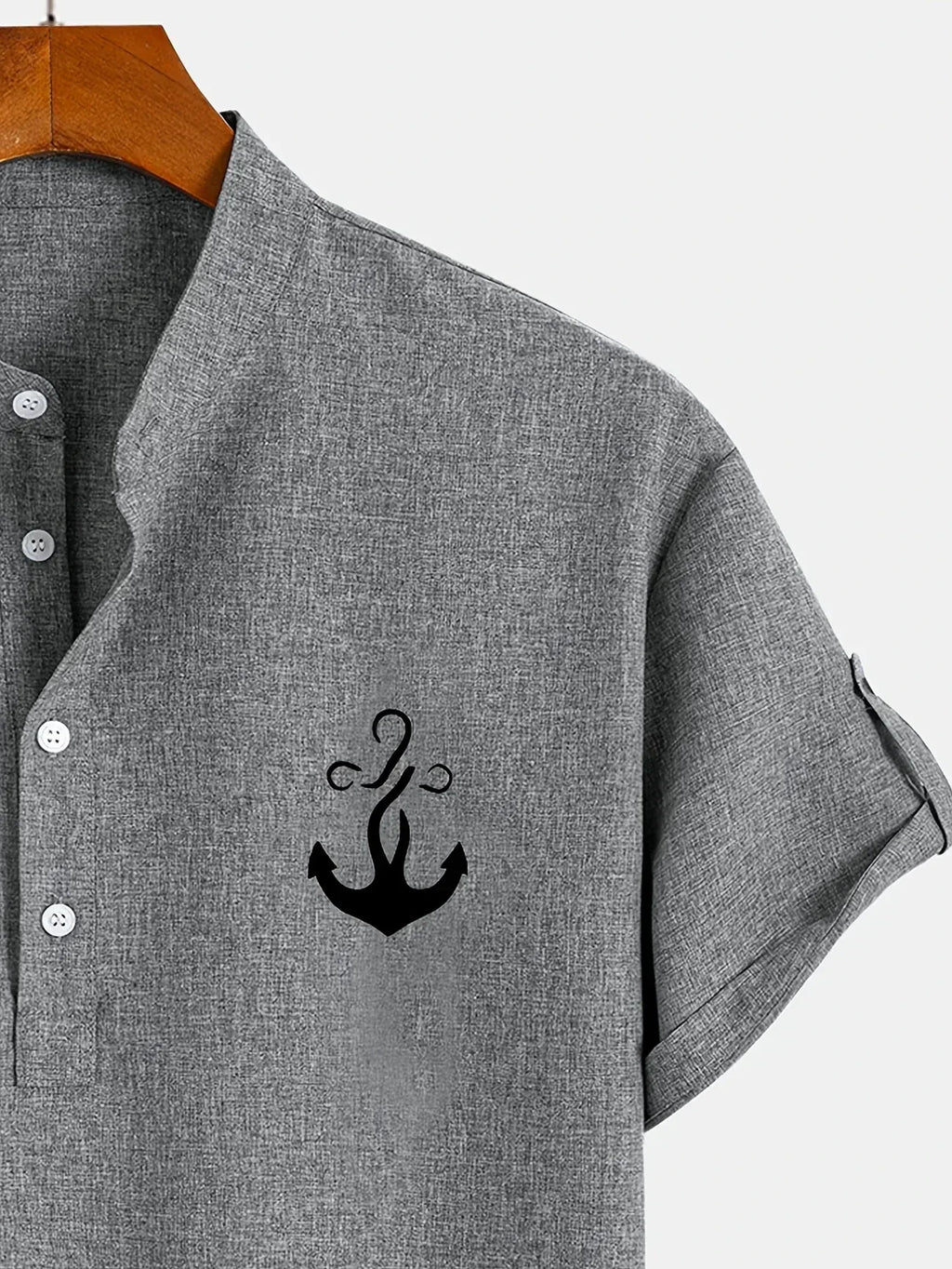 Leblanc™ | Camisa elegante de manga corta y cuello alto