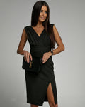 Adrienne™ — Elegante vestido drapeado con corte que realza la figura