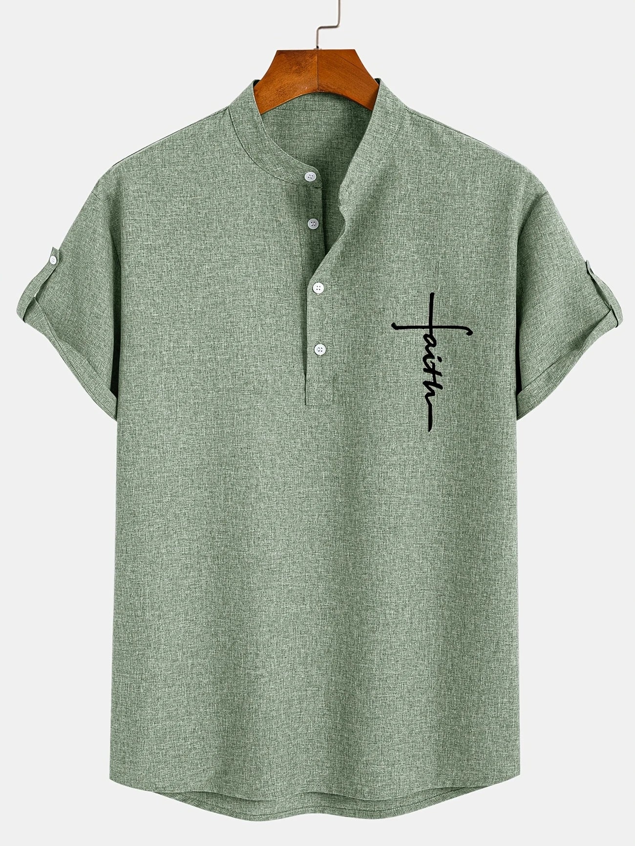 Leblanc™ | Camisa elegante de manga corta y cuello alto