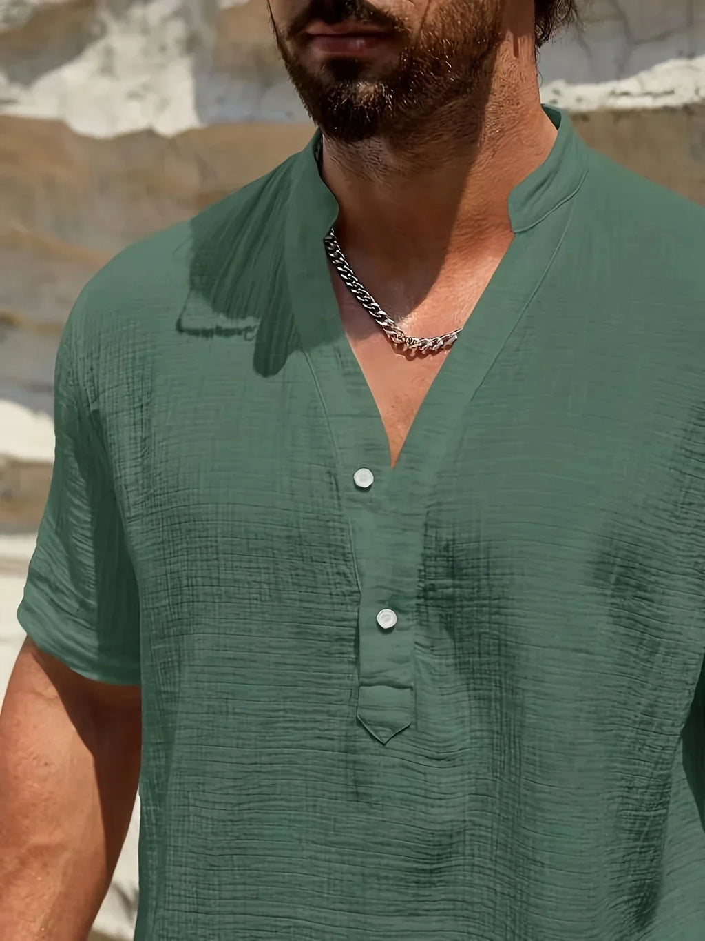 Leblanc™ | Elegante camisa de verano con cuello alto