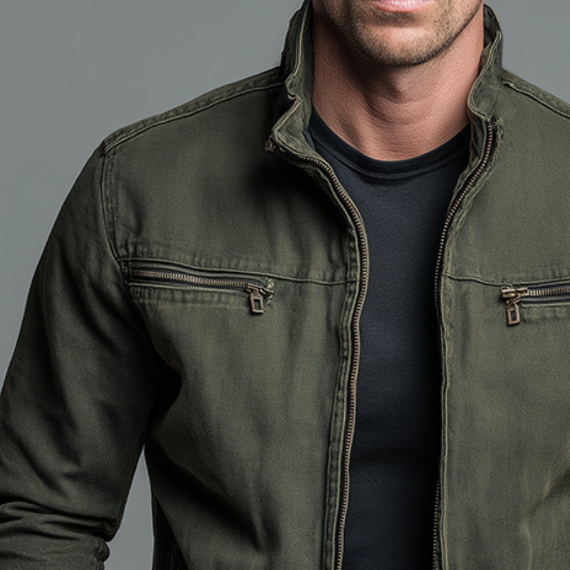 LOUIS™ | Veste en coton vintage à fermeture zippée