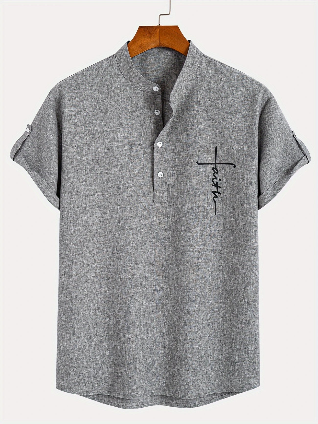 Leblanc™ | Camisa elegante de manga corta y cuello alto