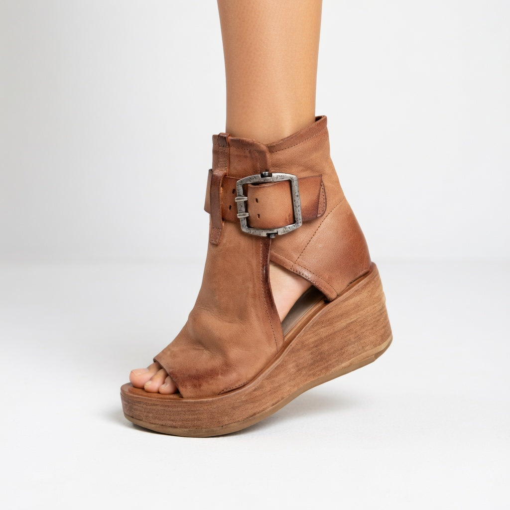 Oréliss - Botines con cuña y puntera abierta de estilo moderno
