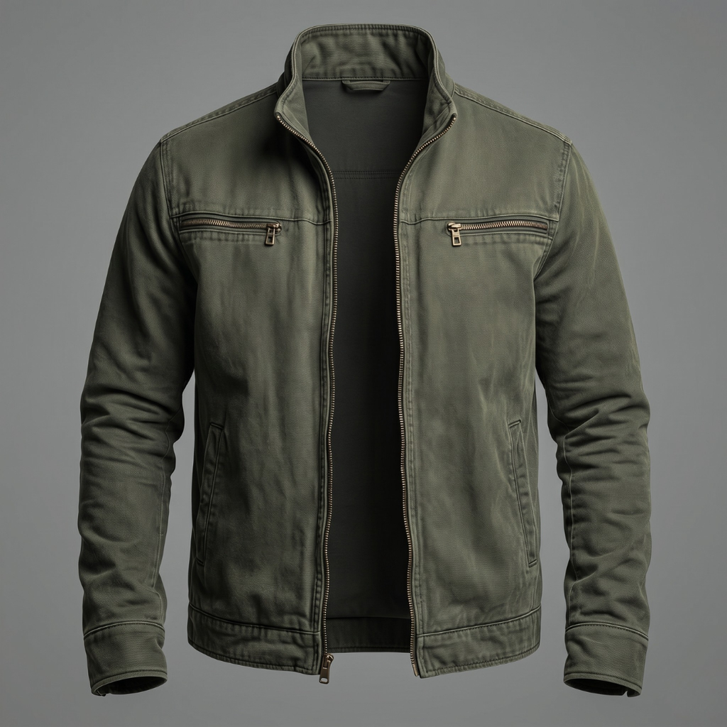 LOUIS™ | Veste en coton vintage à fermeture zippée