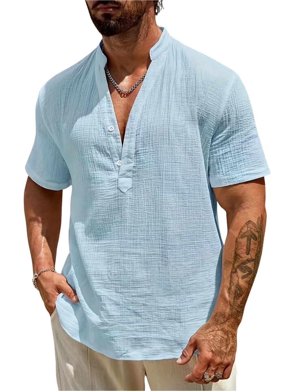 Leblanc™ | Elegante camisa de verano con cuello alto
