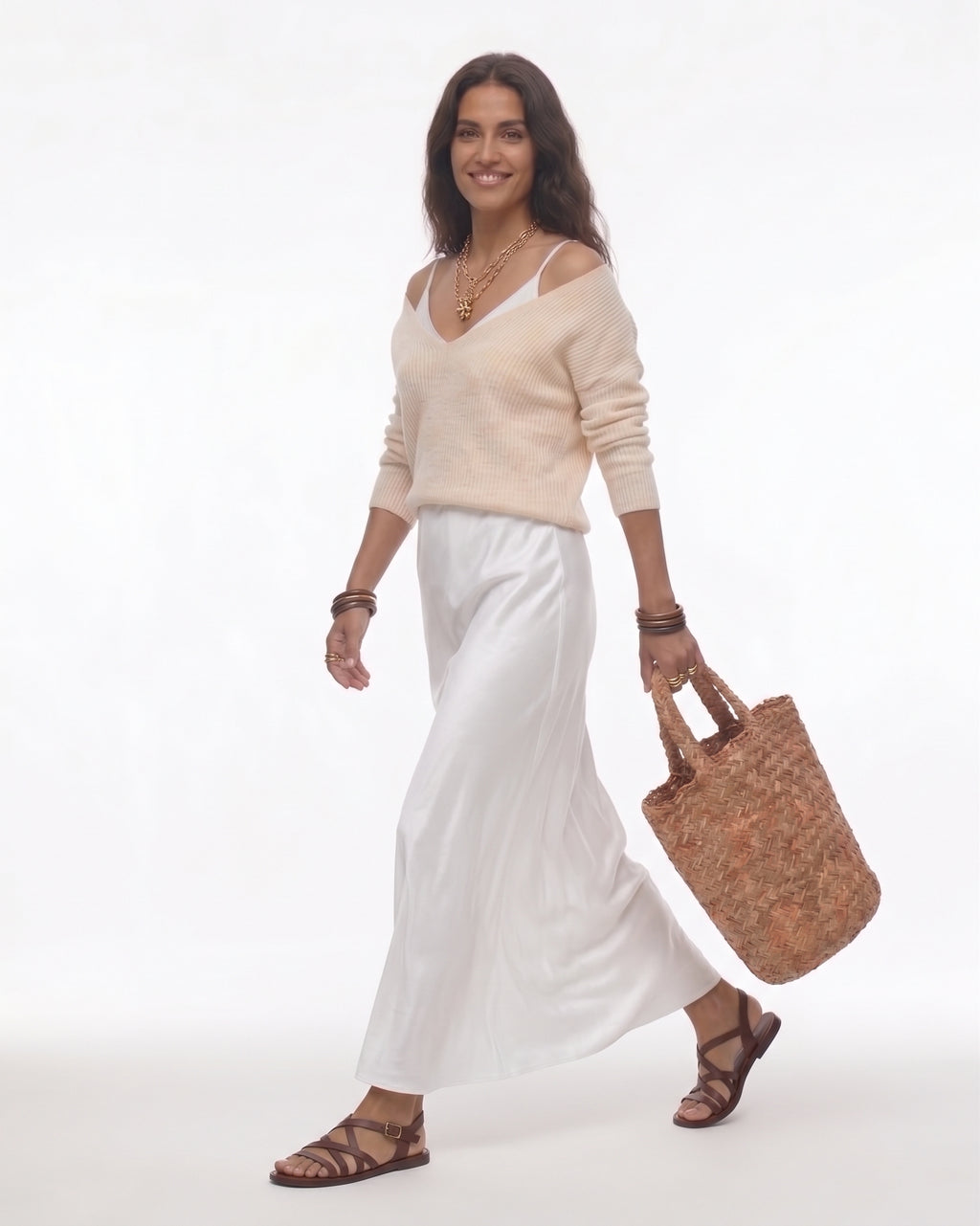 Elena | Vestido midi satinado con jersey incluido