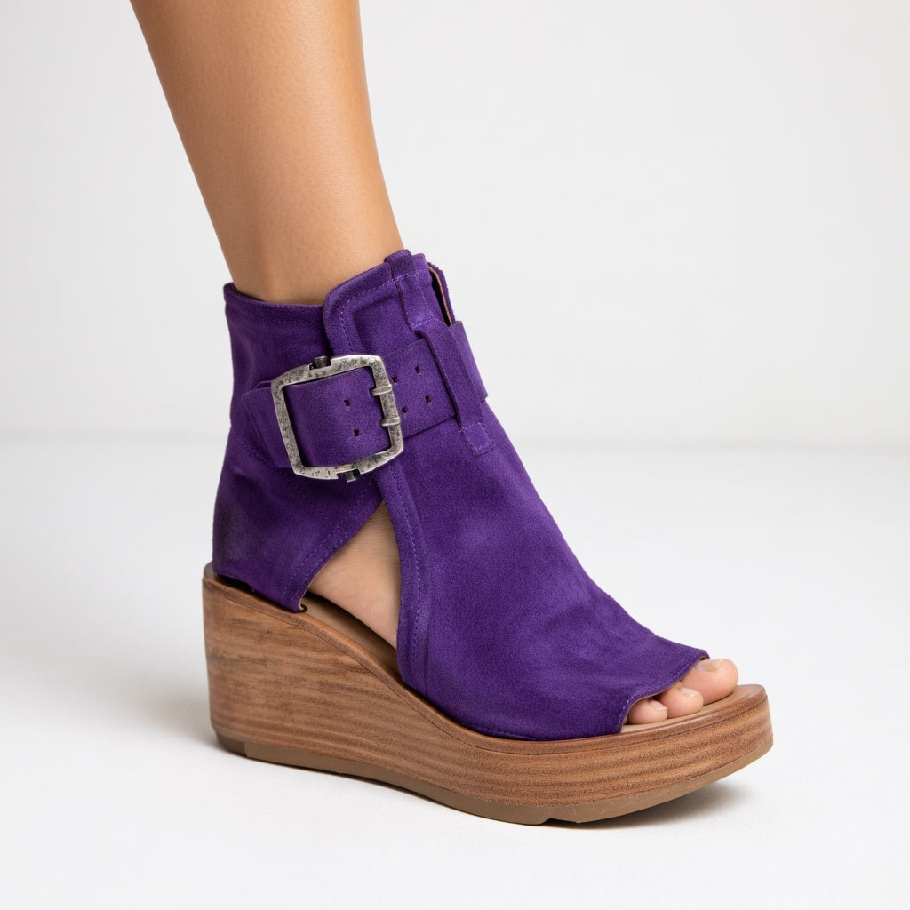 Oréliss - Botines con cuña y puntera abierta de estilo moderno