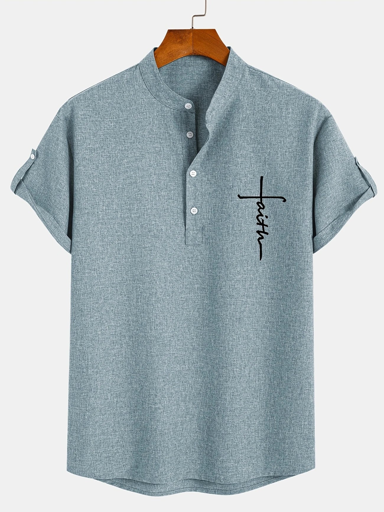 Leblanc™ | Camisa elegante de manga corta y cuello alto