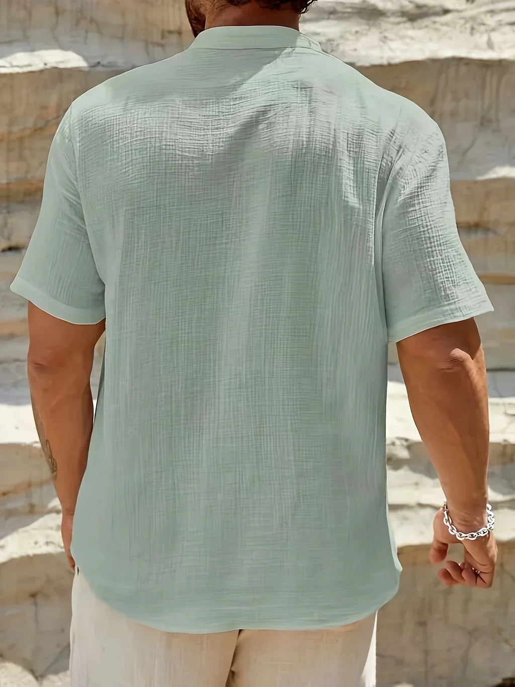 Leblanc™ | Elegante camisa de verano con cuello alto