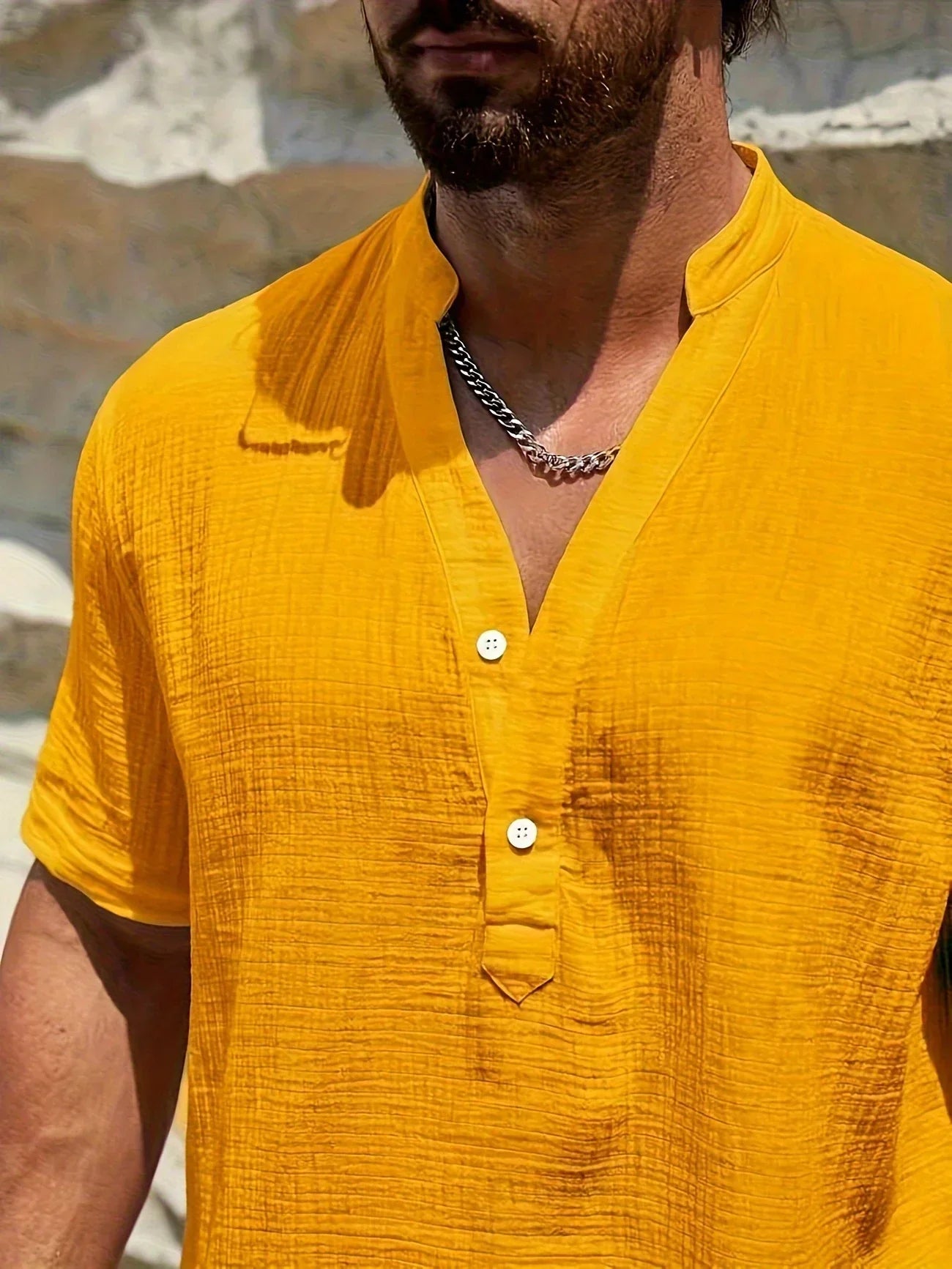 Leblanc™ | Elegante camisa de verano con cuello alto