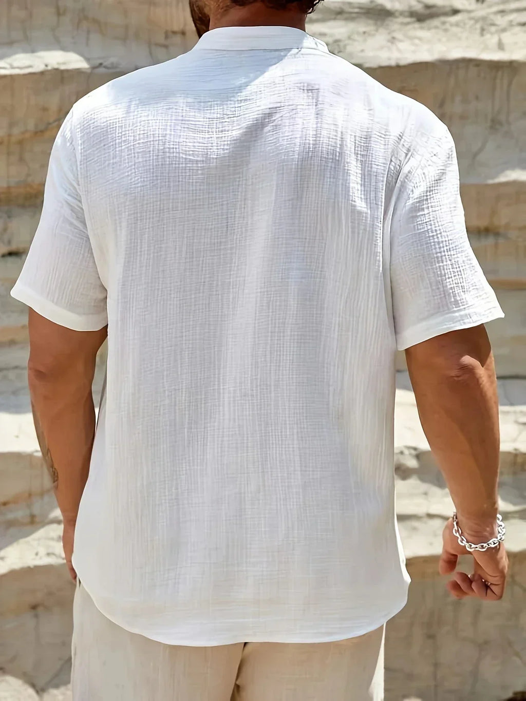 Leblanc™ | Elegante camisa de verano con cuello alto