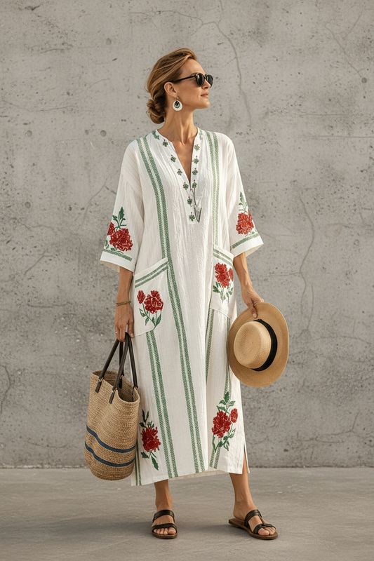 Caftán | Floral verde